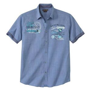 Atlas For Men Mens Flame Slub Poplin Shirt / Blue